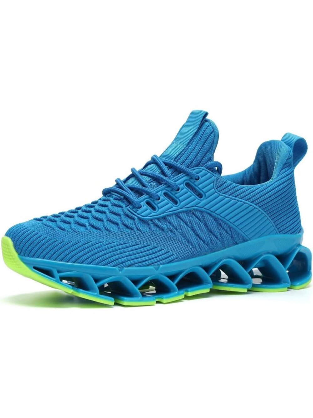 Women's Sky Blue Blade Mesh Comfort Non Slip Athletic Slip on Sneaker Shoes - Picture 3 of 7